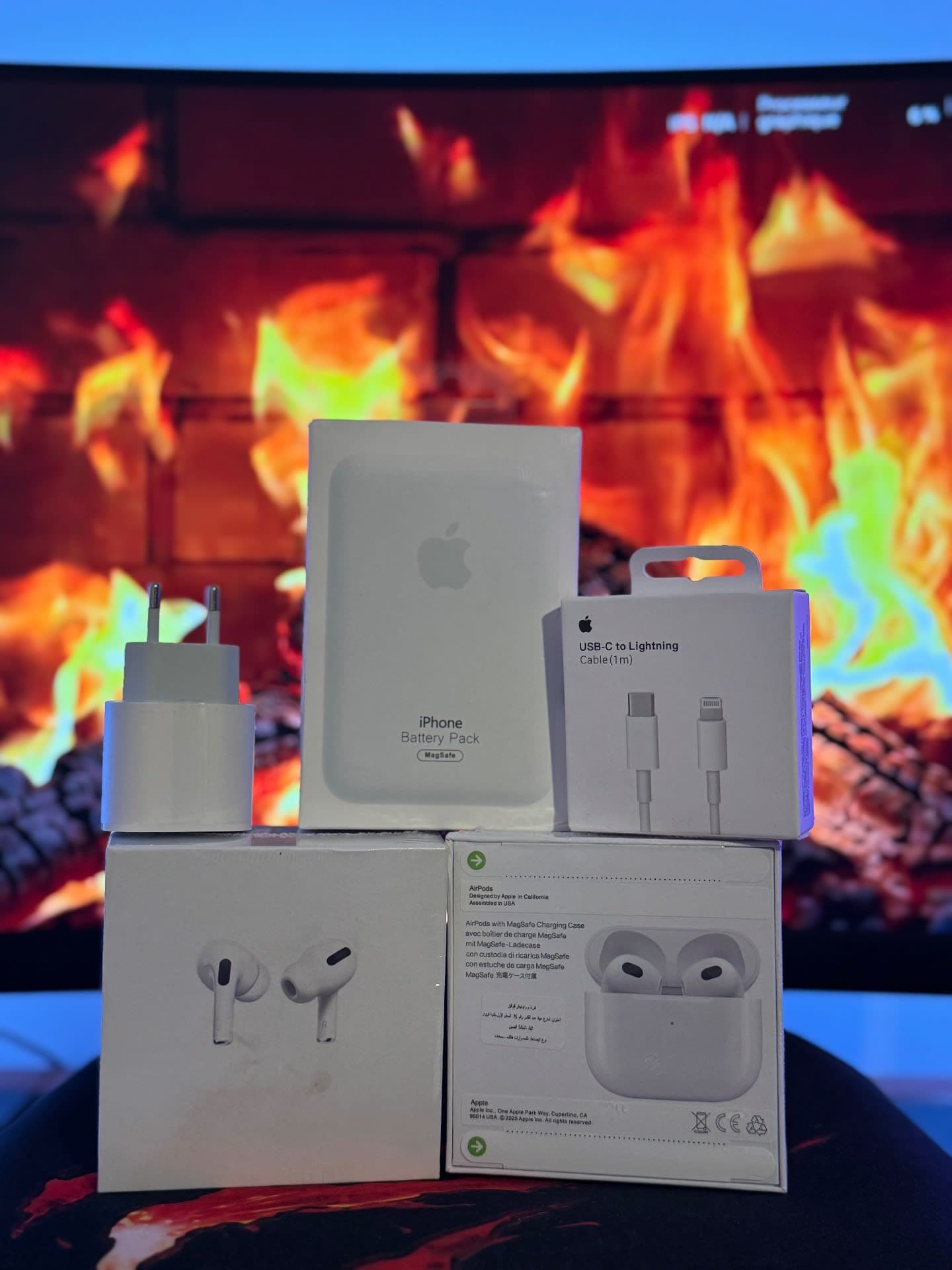  Pack 4 : air pods + pawer bange magsife