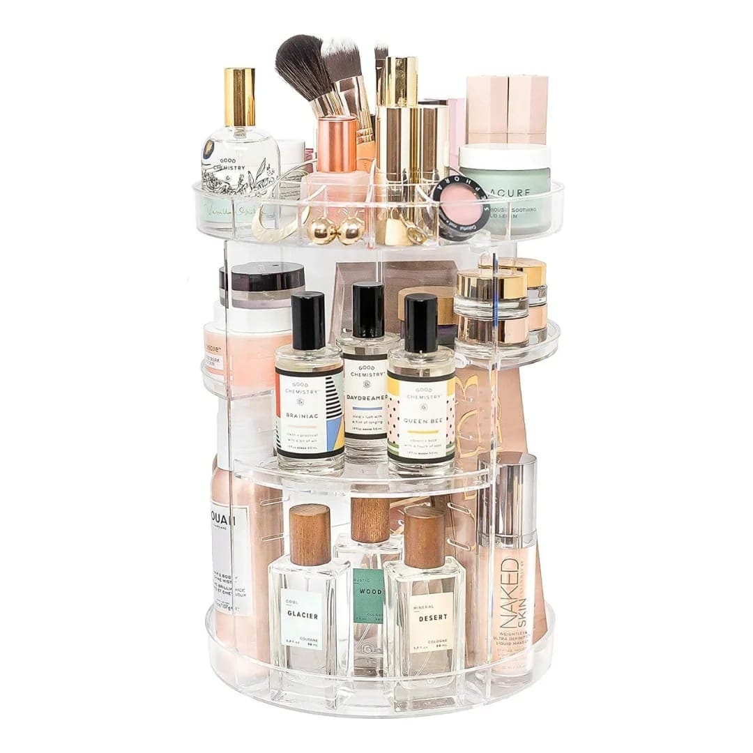 Organisateur de maquillage rotatif à 360 ° en Crystal acrylique 6