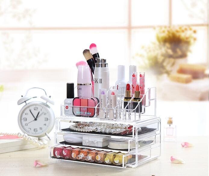 Boîte de rangement de maquillage acrylique avec 3 tiroirs 3