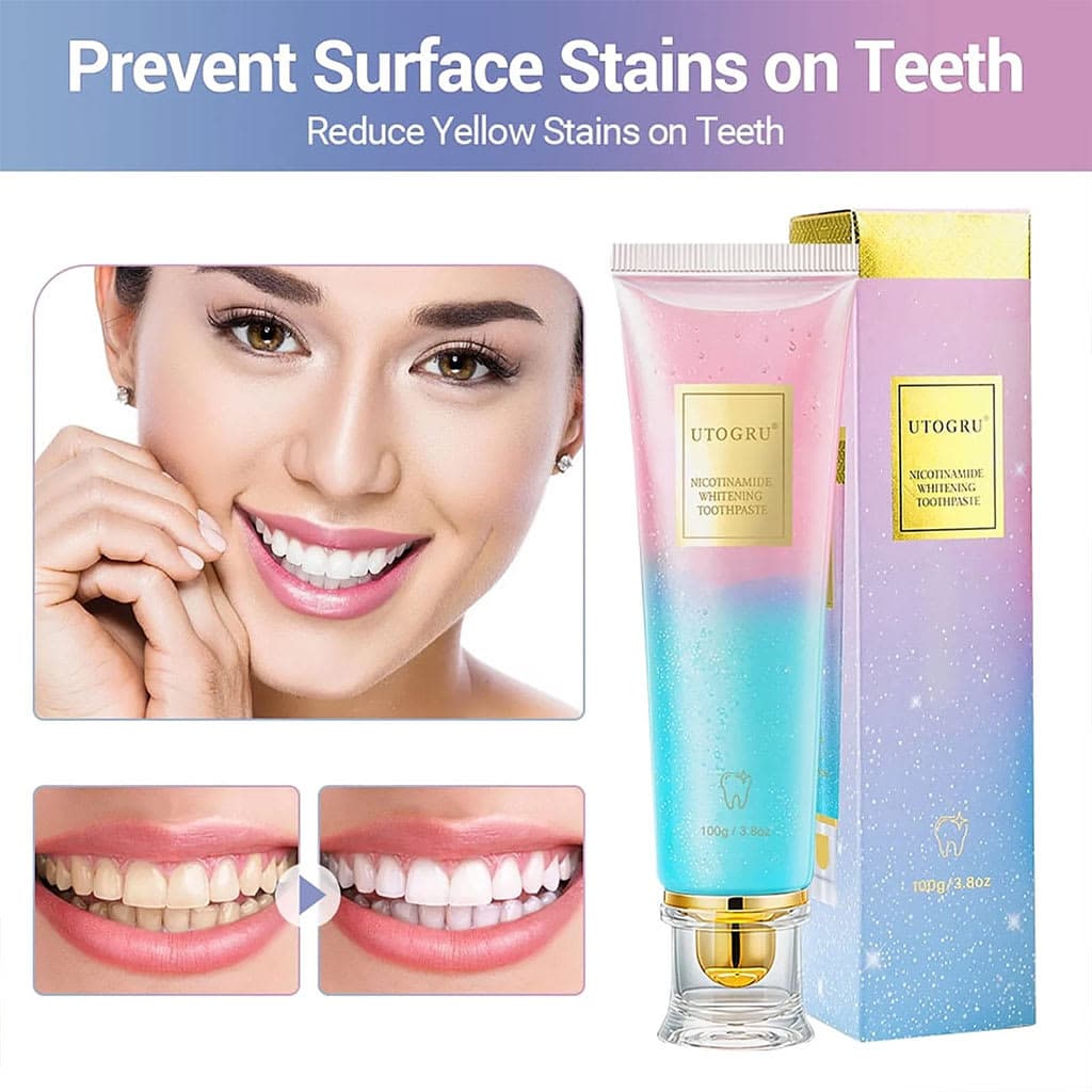 Dentifrice blanchissant à la niacinamide UTOGRU Triple action blanchissante – معجون تبييض الأسنان 3