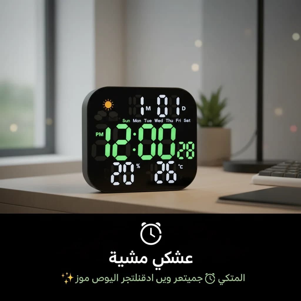 ساعة إليكترونية قابلة للتعليق على الجدار  3