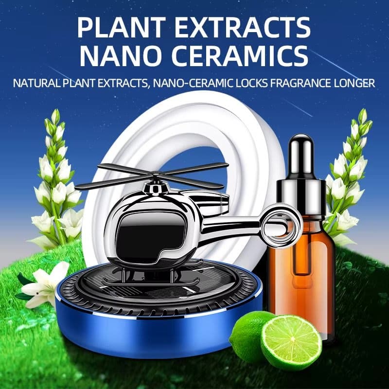 معطر السيارة الذكي بالطاقة الشمسية – على شكل طائرة هليكوبتر تدور تلقائياً! 4