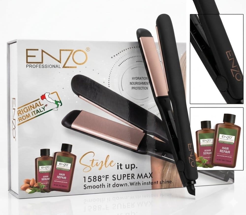 مكواة الشعر الاحترافية ENZO Professional Super Max - لإطلالة صالونات فائقة النعومة 2