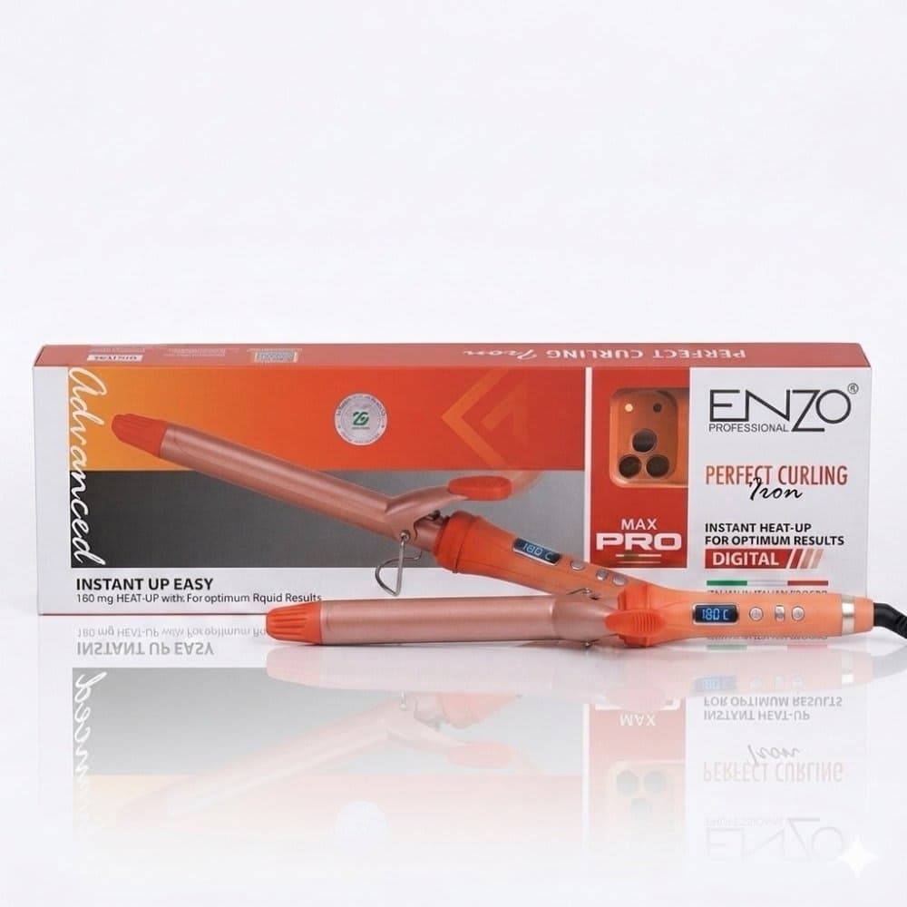 مكواة تجعيد الشعر Enzo Max Pro – تموجات كيرلي مثالية بتقنية التسخين السريع والشاشة الرقمية 2