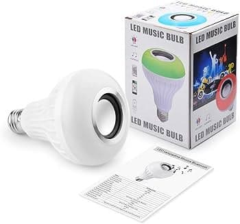 مصباح LED الذكي 2 في 1 – إضاءة RGB ملونة بـ 16 لون مع سماعة بلوتوث مدمجة وجهاز تحكم 2