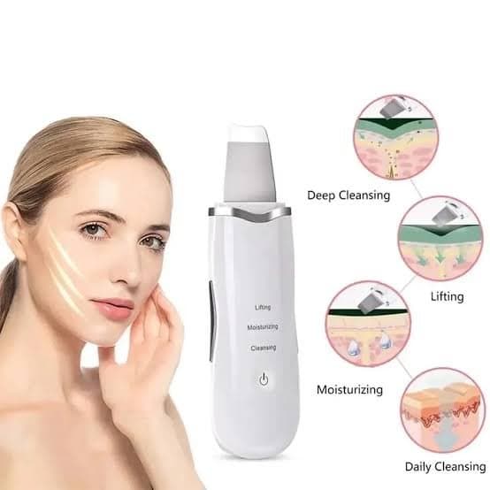جهاز UltraSonic Skin Scrubber من MUYE – منظف ومقشر البشرة بالموجات فوق الصوتية لشد وتجديد حيوية الوجه