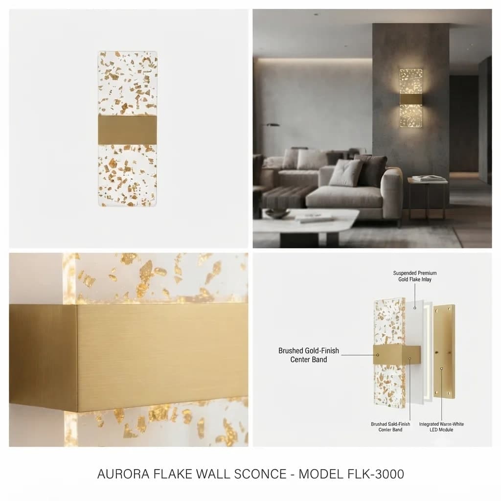 applique murale LED gold