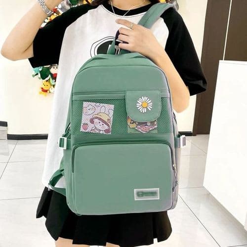 Ensemble de sacs d’école Kawai pour adolescents 4Pcs Guiyu V4 Vert – محفظة 4 قطع كاواي أخضر  2