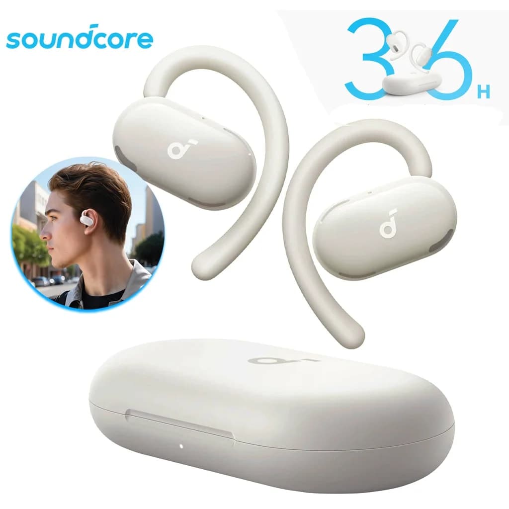 Écouteurs Open-Ear soundcore by Anker V20i Crochets Ajustables Autonomie 36H et Lumières LED  