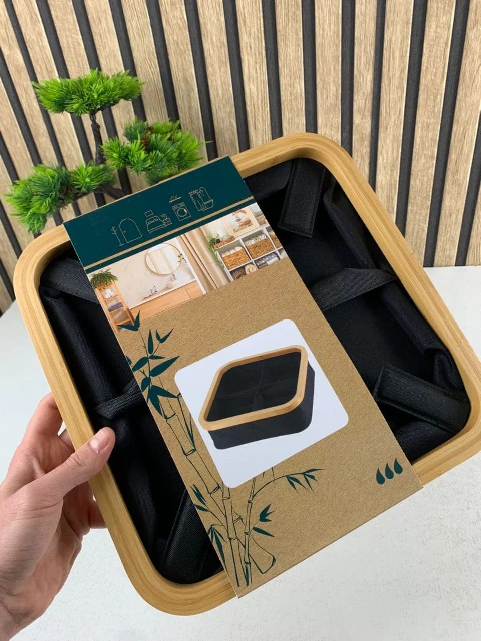 Panier de rangement pour salle de bain en feutre tissé 4 compartiments  5