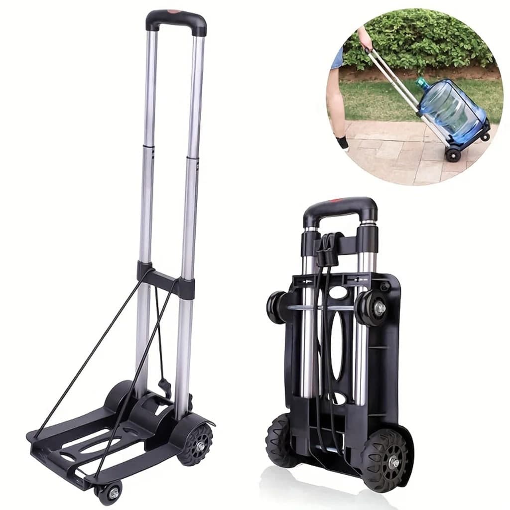 Chariot de manutention pliable et léger à 2 roues avec cordes élastiques   5
