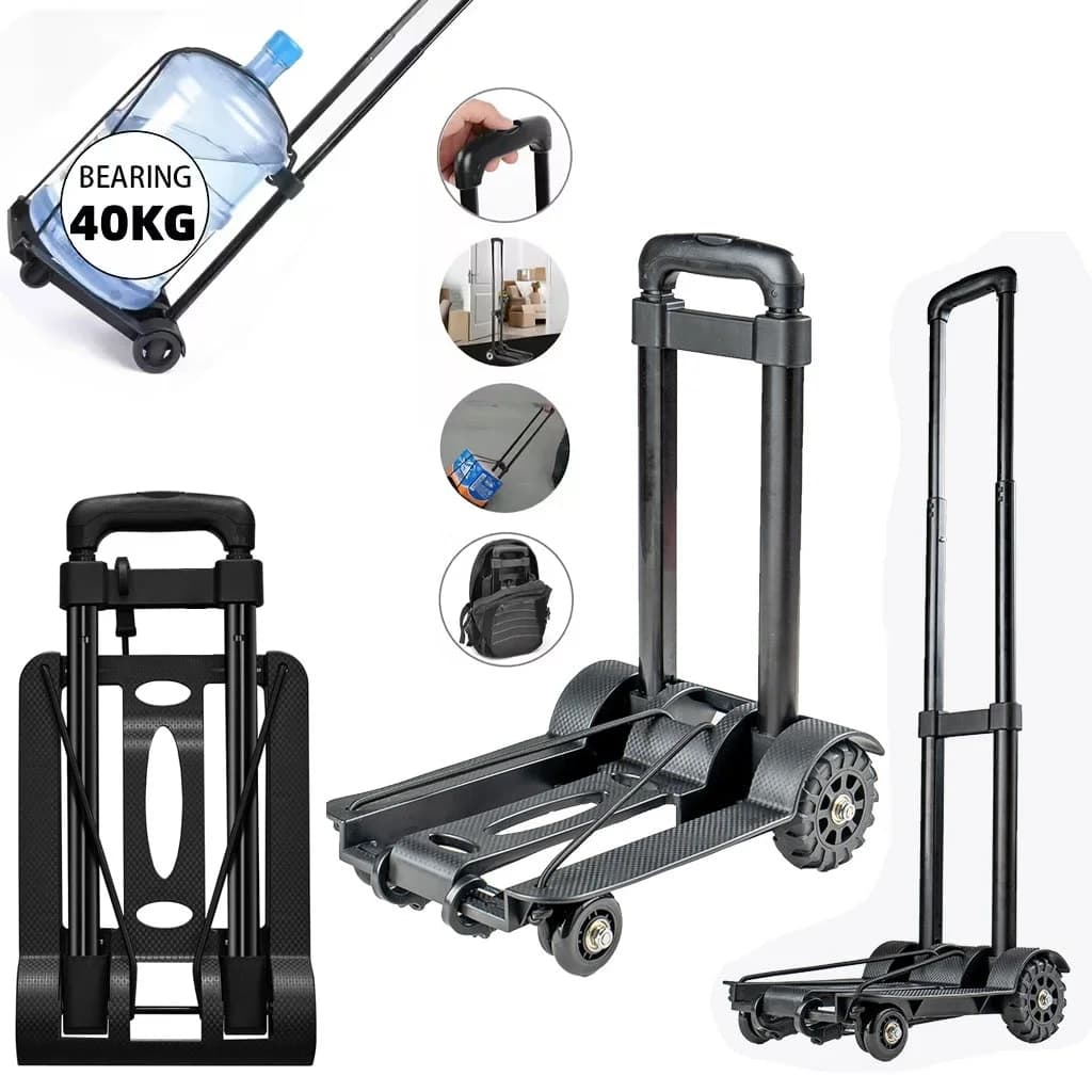 Chariot de manutention pliable et léger à 2 roues avec cordes élastiques   3
