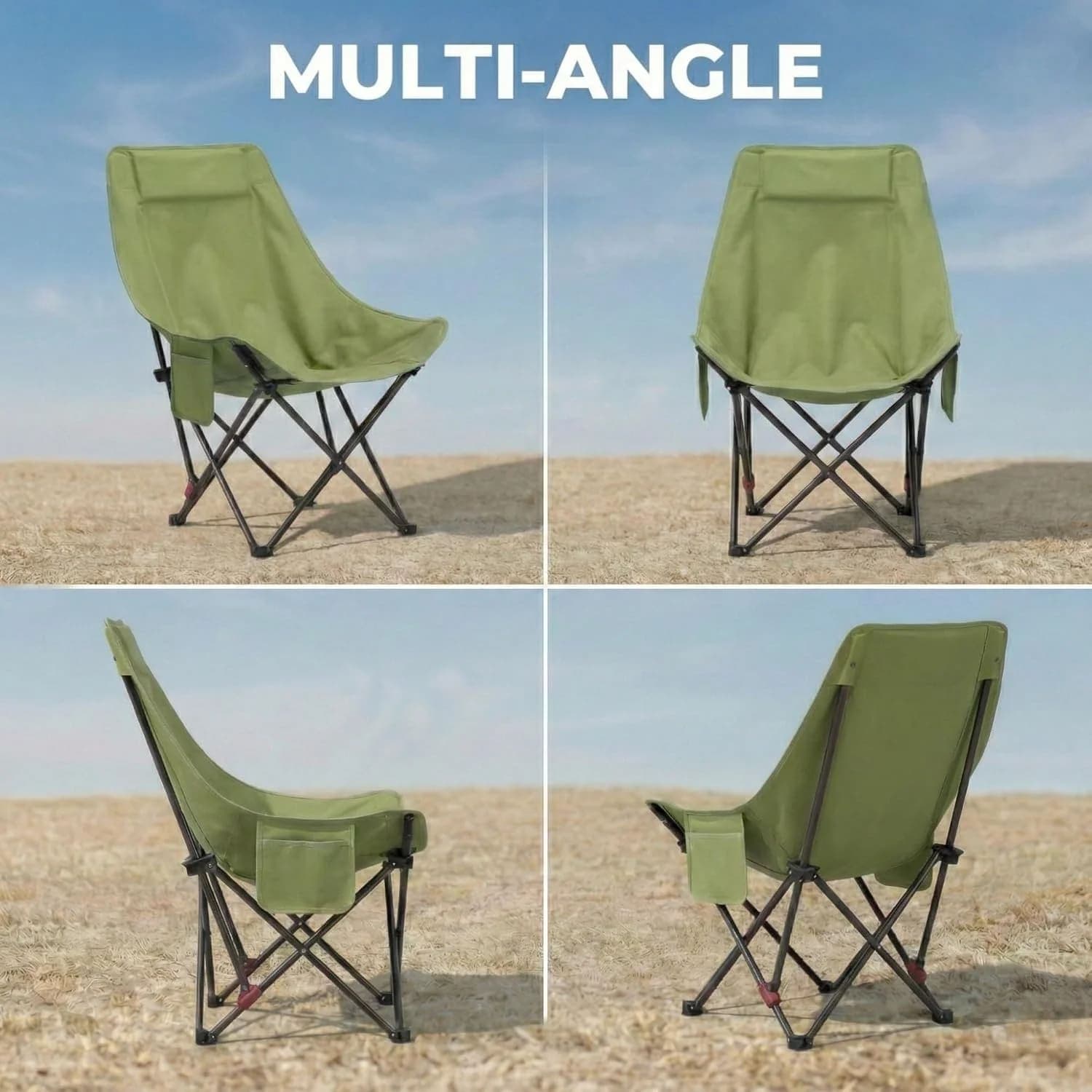 Chaise de Camping Pliante avec Dossier Réglable 2