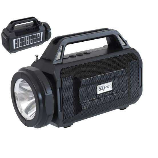 SY-979 Solar Rechargeable Light with Speaker LED Torch Light Speaker
