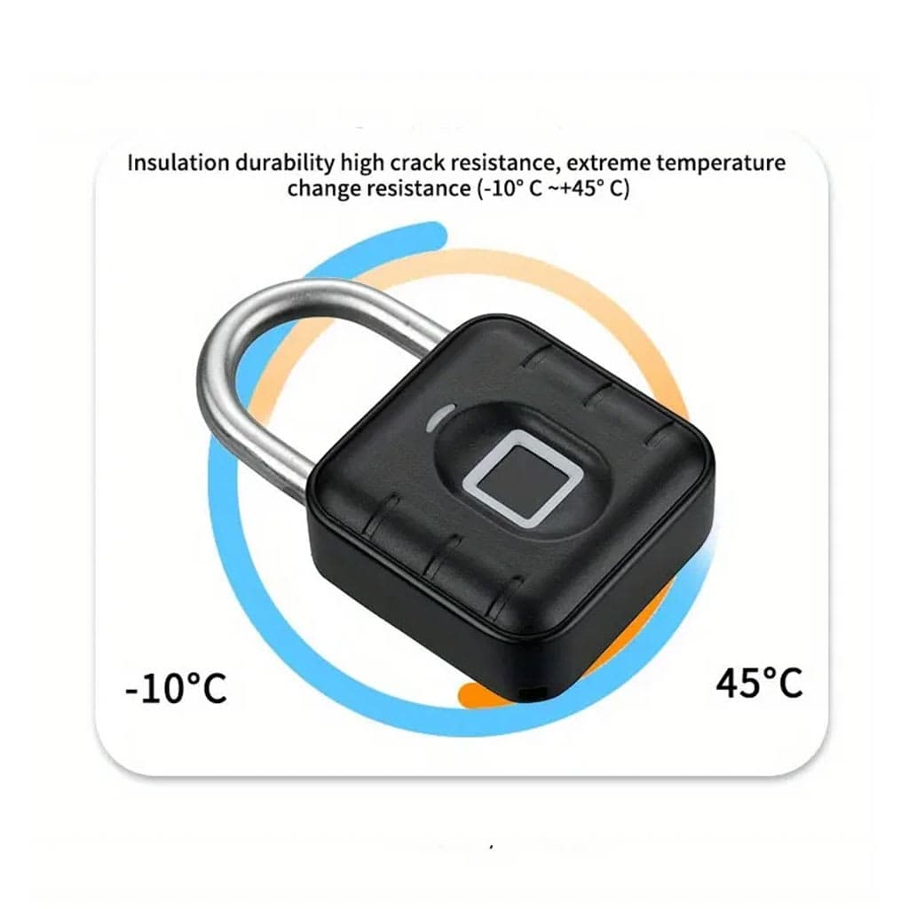 Cadenas à Empreintes Digitales étanche, Serrure Biométrique En Métal Sans Clé 5
