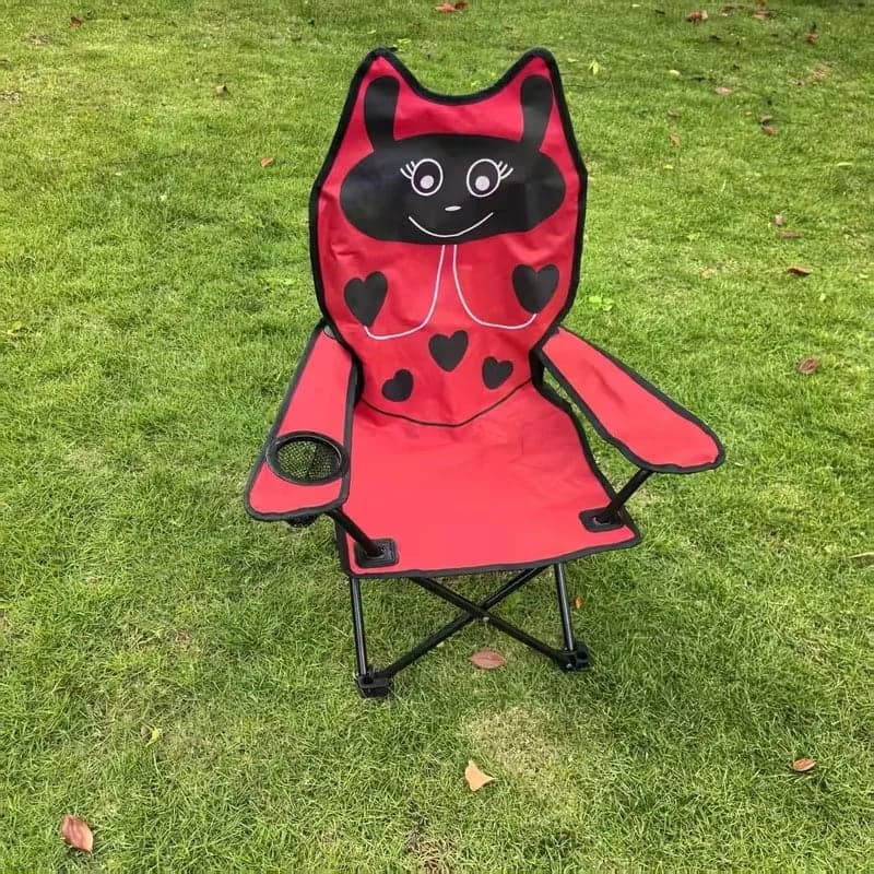 haise Pliable de Camping pour Enfants Structure En Acier avec Porte-Gobelet et Sac de Transport  4