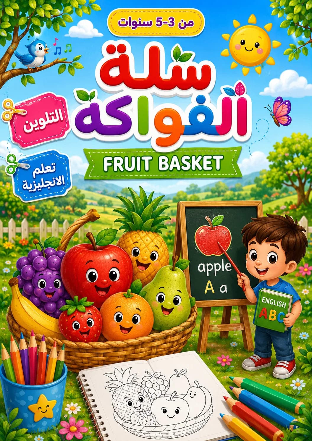كتيب تلوين وتعلم الانجليزية للاطفال