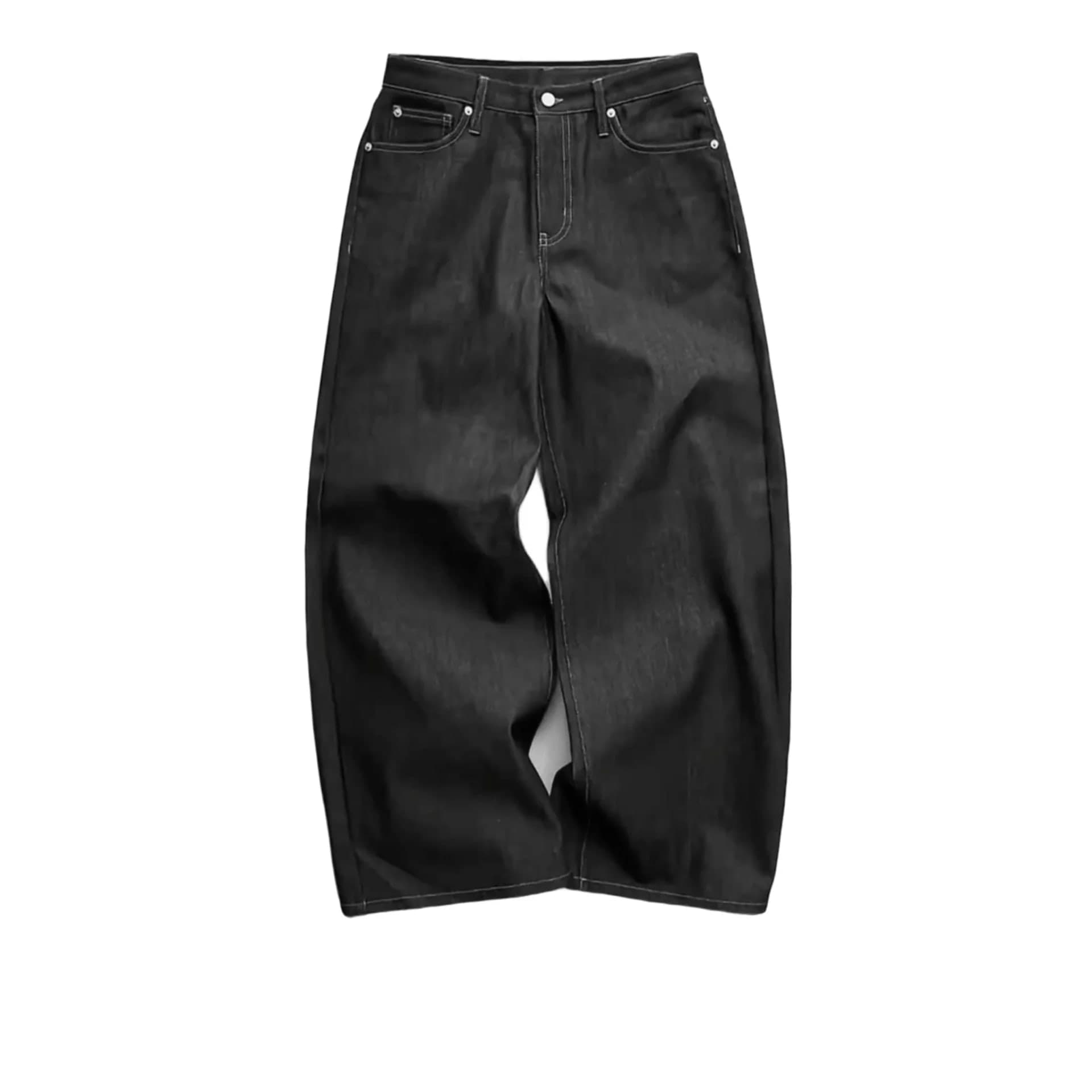 RAW DANIM BLACK BAGGY JEANS 