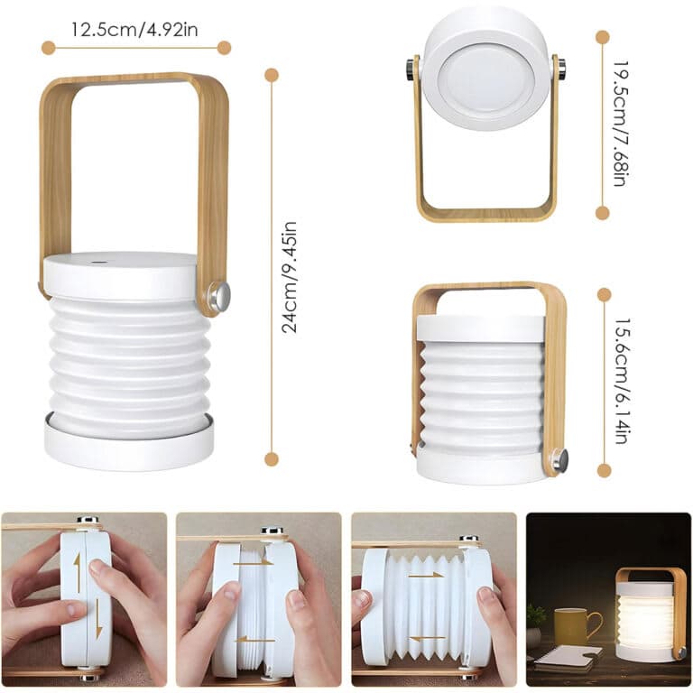 Lampe de Table Télescopique et Pliable 4 en 1 à intensité variable 3 niveaux 6