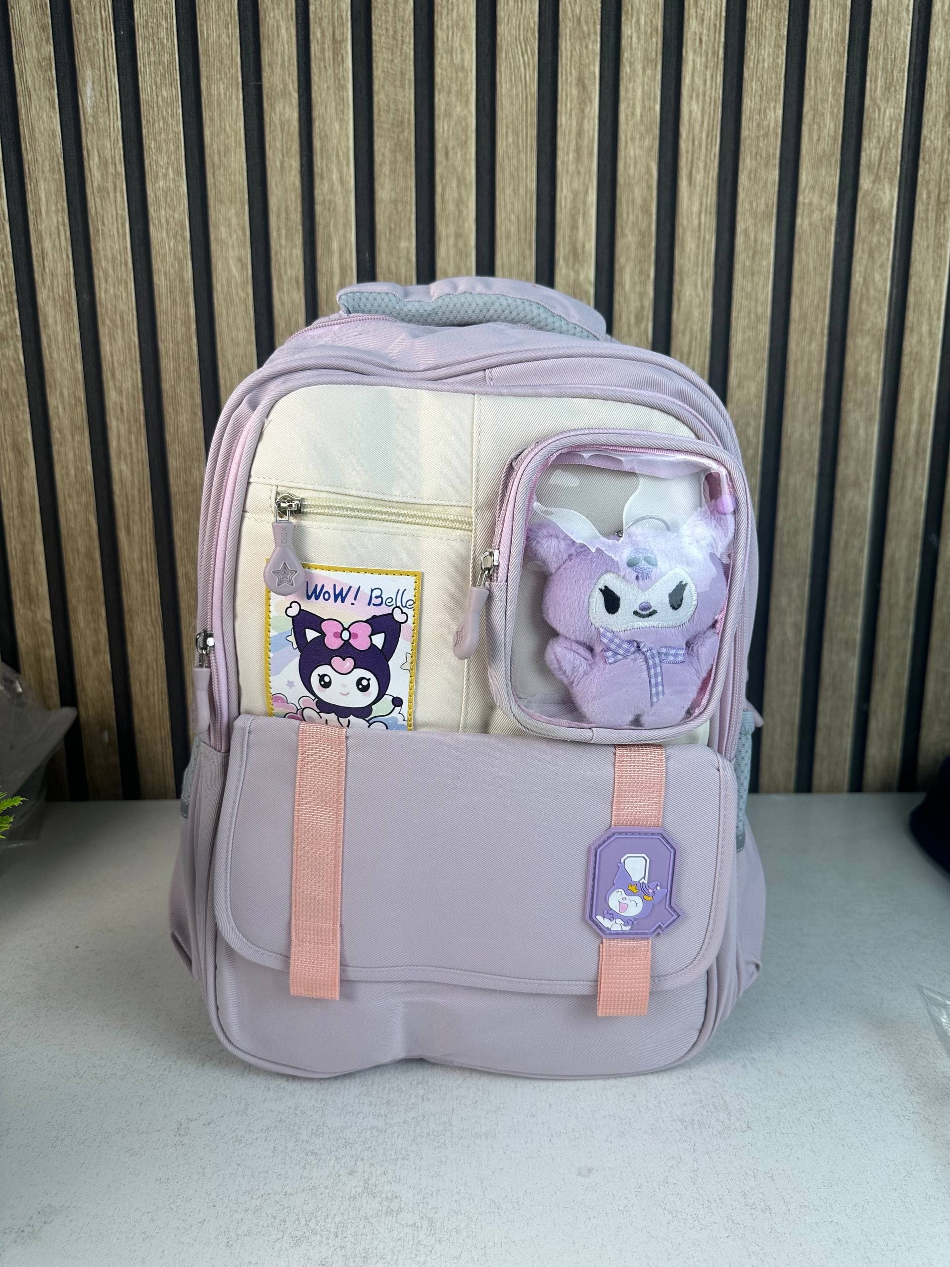 Sac à Dos Scolaire Style Kawaii Grand Volume avec Peluche Incluse Tissu Imperméable Bleu SACKDS04BLG - حقيبة مدرسية بتصميم كاوايي 2