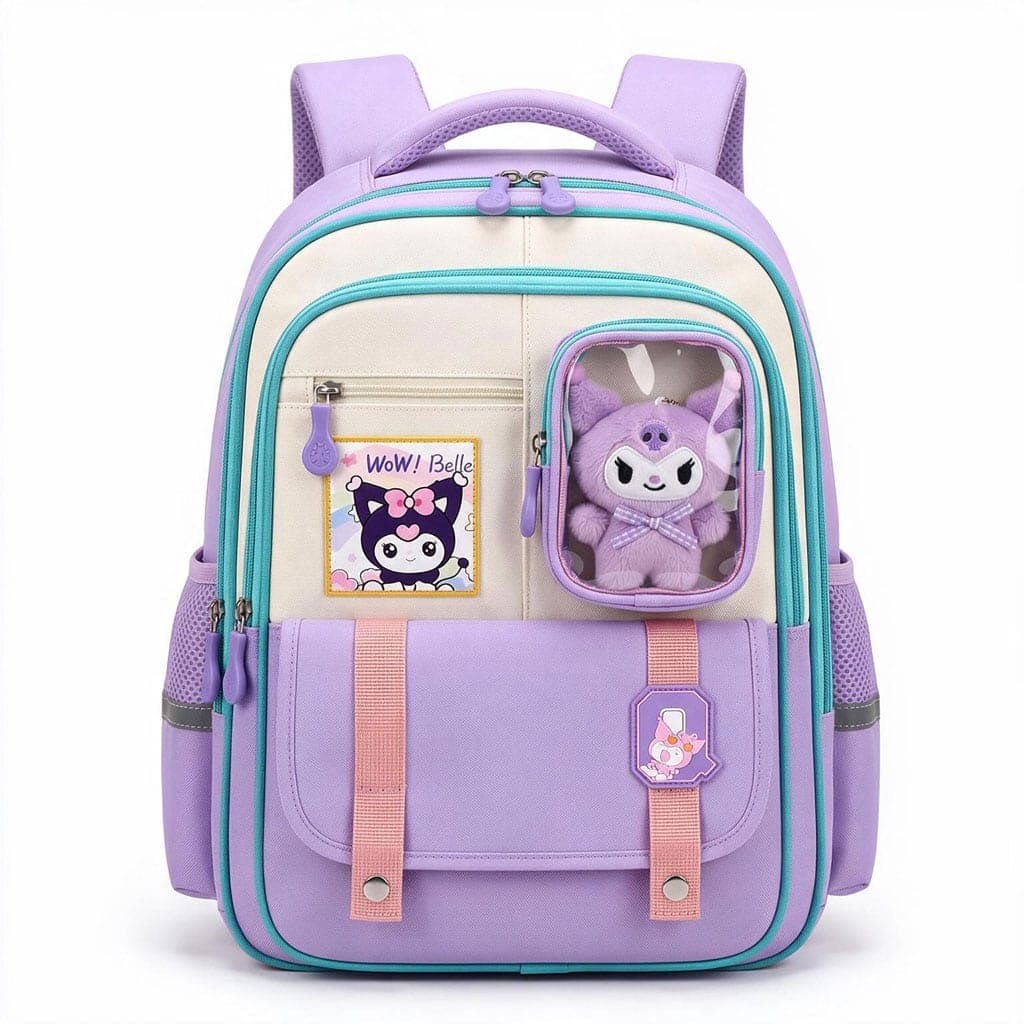 Sac à Dos Scolaire Style Kawaii Grand Volume avec Peluche Incluse Tissu Imperméable Bleu SACKDS04BLG - حقيبة مدرسية بتصميم كاوايي 6