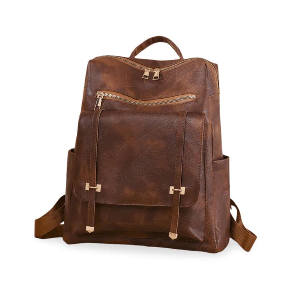 Sac à dos rétro en cuir synthétique pour femme - حقيبة ظهر نسائية من الجلد 2