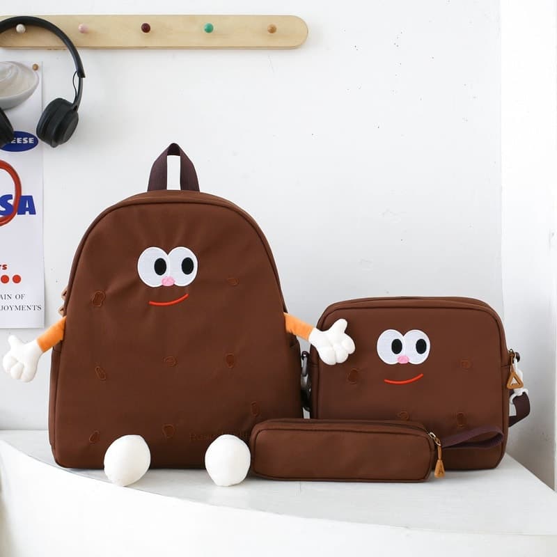 Ensemble de sacs d’école Kawai pour adolescents 3Pcs Language Rose – محفظة 3 قطع كاواي وردي 2