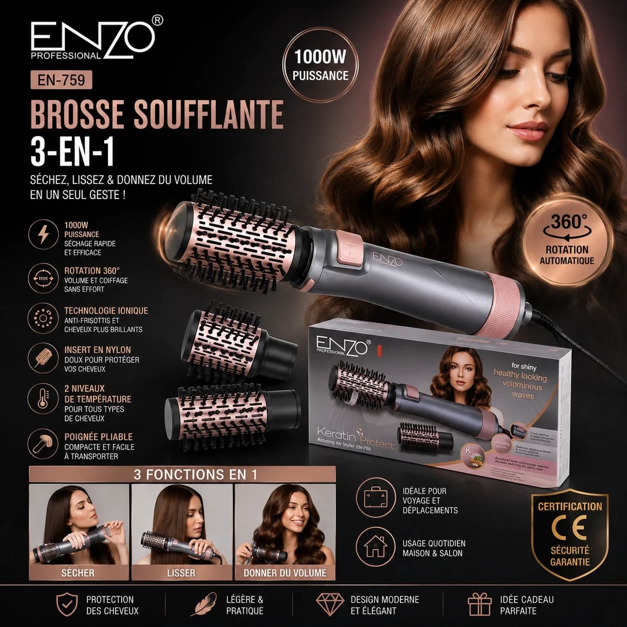 Brosse Enzo EN759 rotatif  5