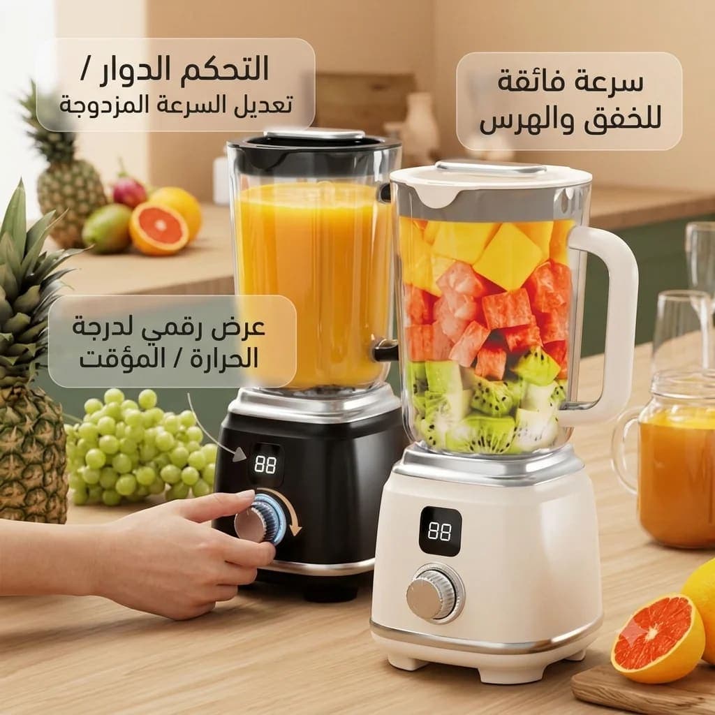 عصارة محمولة وخلاط كهربائي فائق الخفة، سهل التنظيف ، عصّارة فواكه وخضروات بمحرك عالي السرعة . 6