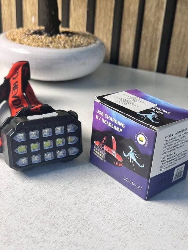 مصباح رأس LED قابل لإعادة الشحن مع خاصية الأشعة فوق البنفسجية SQ-818-UV   5