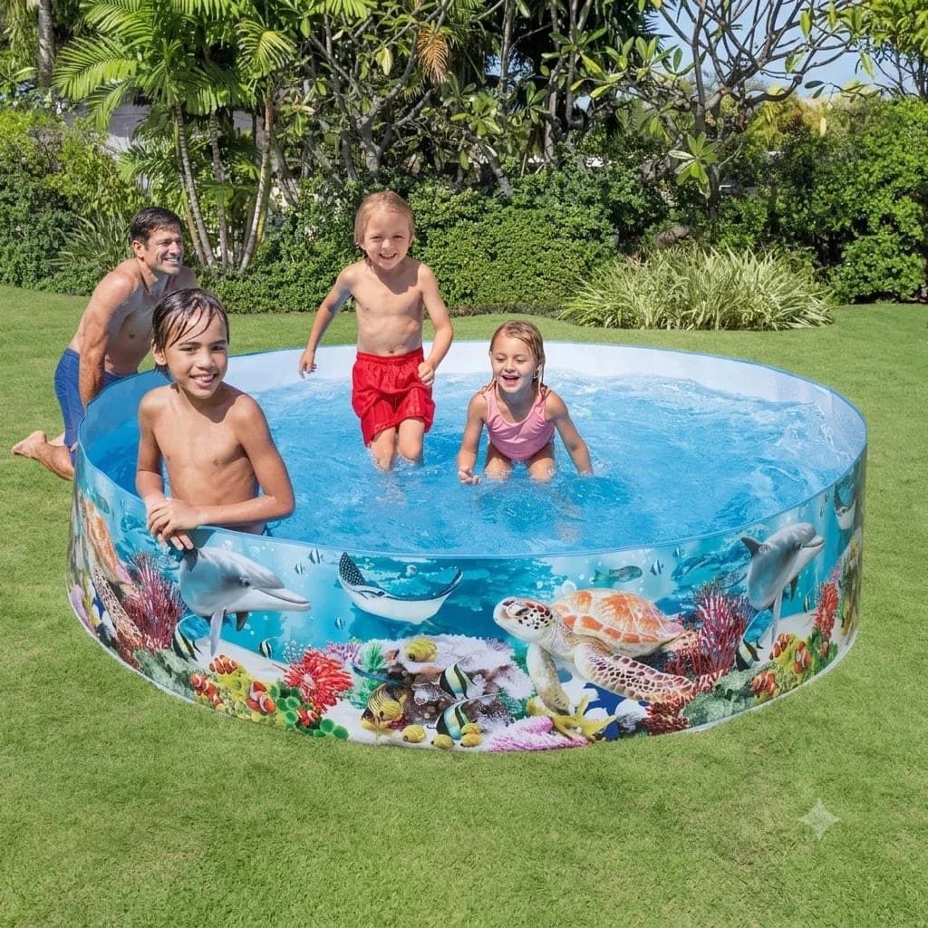 Piscine Rigide 244 x 46 cm pour enfant motif aquarium | Intex 2
