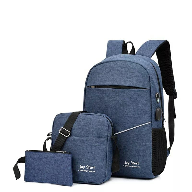 3 PCS Sac à dos multifonctionnel Avec Sortie USB ET Sortie kit-man - bleu  2
