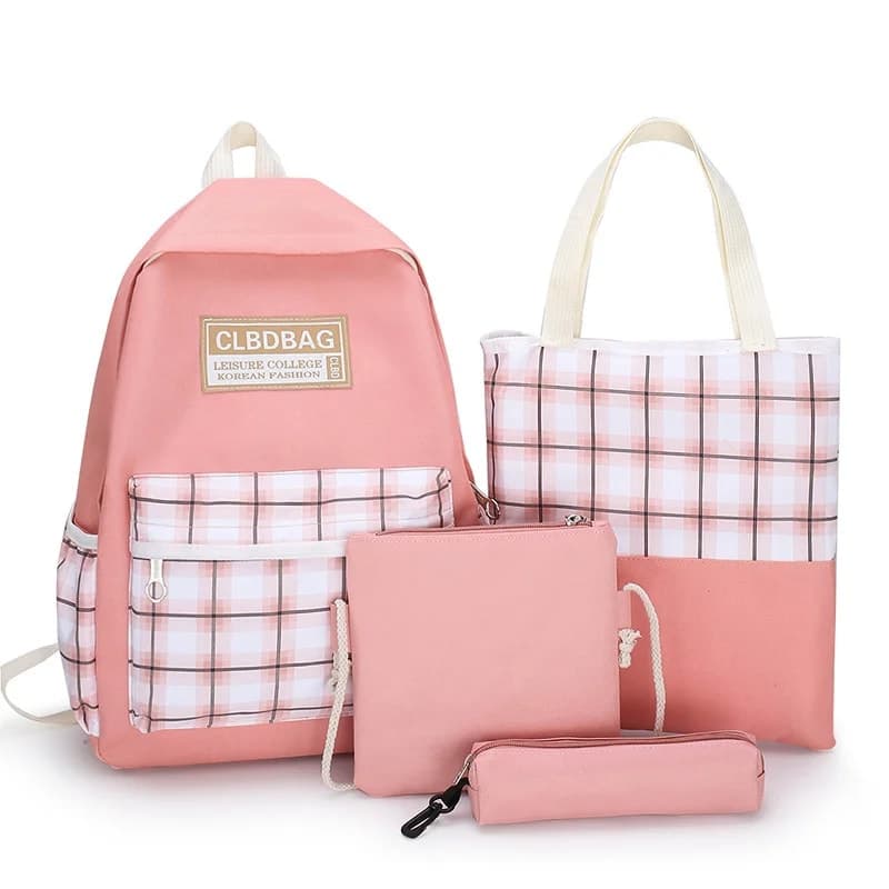 Ensemble scolaire CLBD Bag 4 en 1 sac à dos, sac, trousse , trousse à crayons - Rose 2