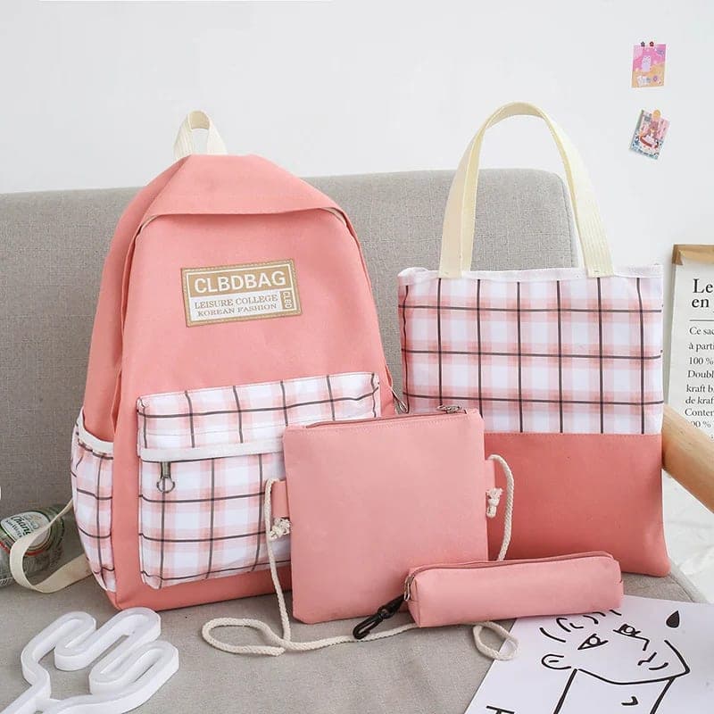 Ensemble scolaire CLBD Bag 4 en 1 sac à dos, sac, trousse , trousse à crayons - Rose