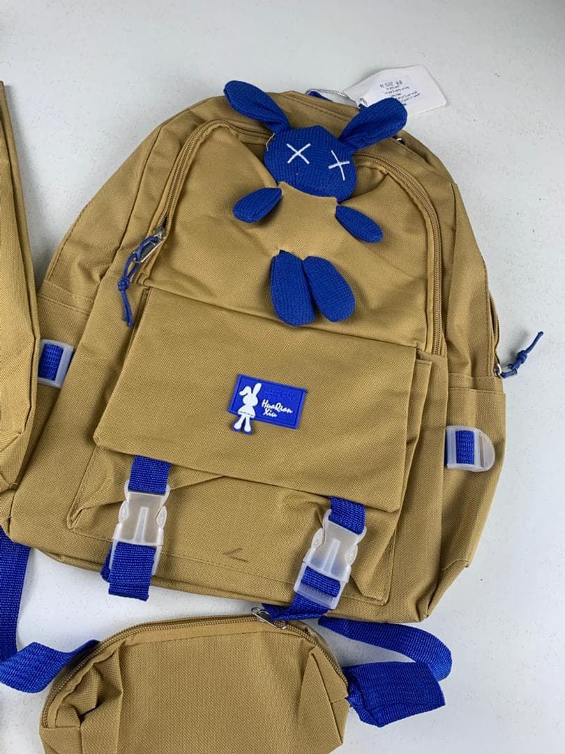 Ensemble de sacs d’école Kawai pour adolescents 4Pcs Lapin X Marron – محفظة 4 قطع كاواي بني  4