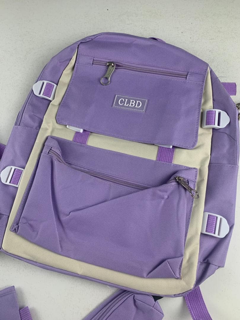 Ensemble de sacs d’école Kawai pour adolescents 4Pcs CLBD V1 Mauve – محفظة 4 قطع كاواي بنفسجي 3