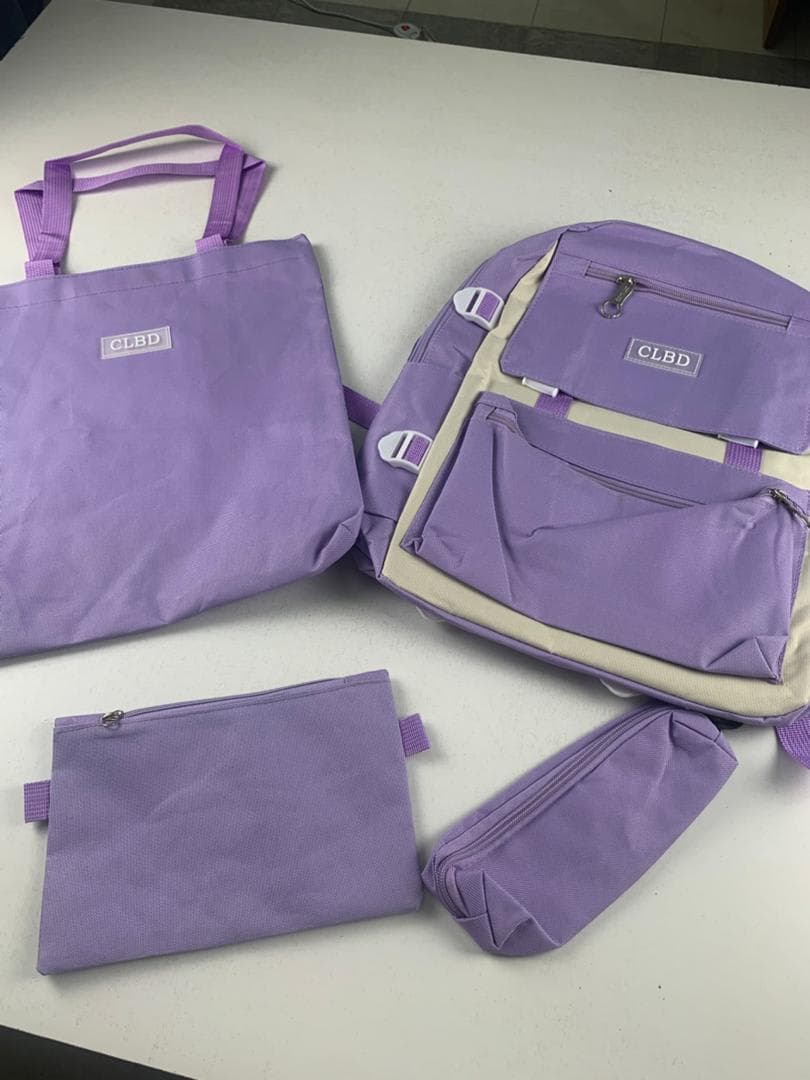 Ensemble de sacs d’école Kawai pour adolescents 4Pcs CLBD V1 Mauve – محفظة 4 قطع كاواي بنفسجي 6