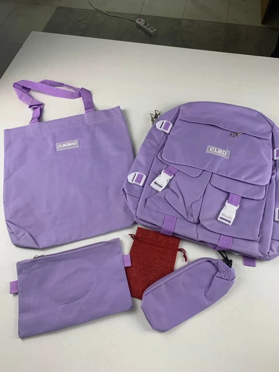 Ensemble de sacs d’école Kawai pour adolescents 5Pcs CLBD V2 Mauve – محفظة 5 قطع كاواي بنفسجي 3