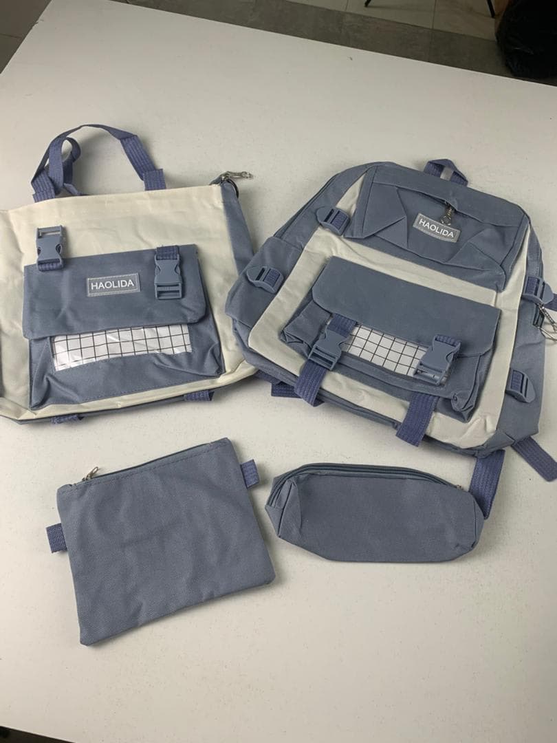 Ensemble de sacs d’école Kawai pour adolescents 4Pcs HAOLIDA V1 Bleu – محفظة 4 قطع كاواي أزرق 2