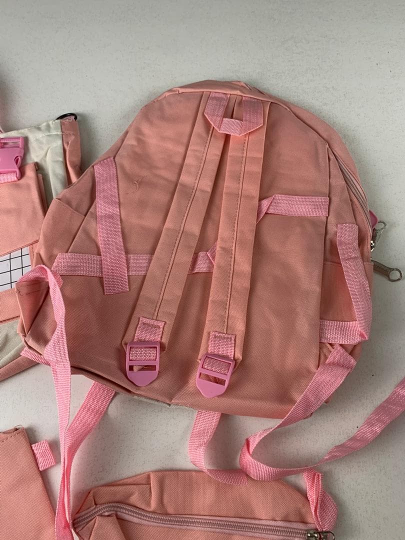 Ensemble de sacs d’école Kawai pour adolescents 4Pcs HAOLIDA V1 Rose – محفظة 4 قطع كاواي وردي 4
