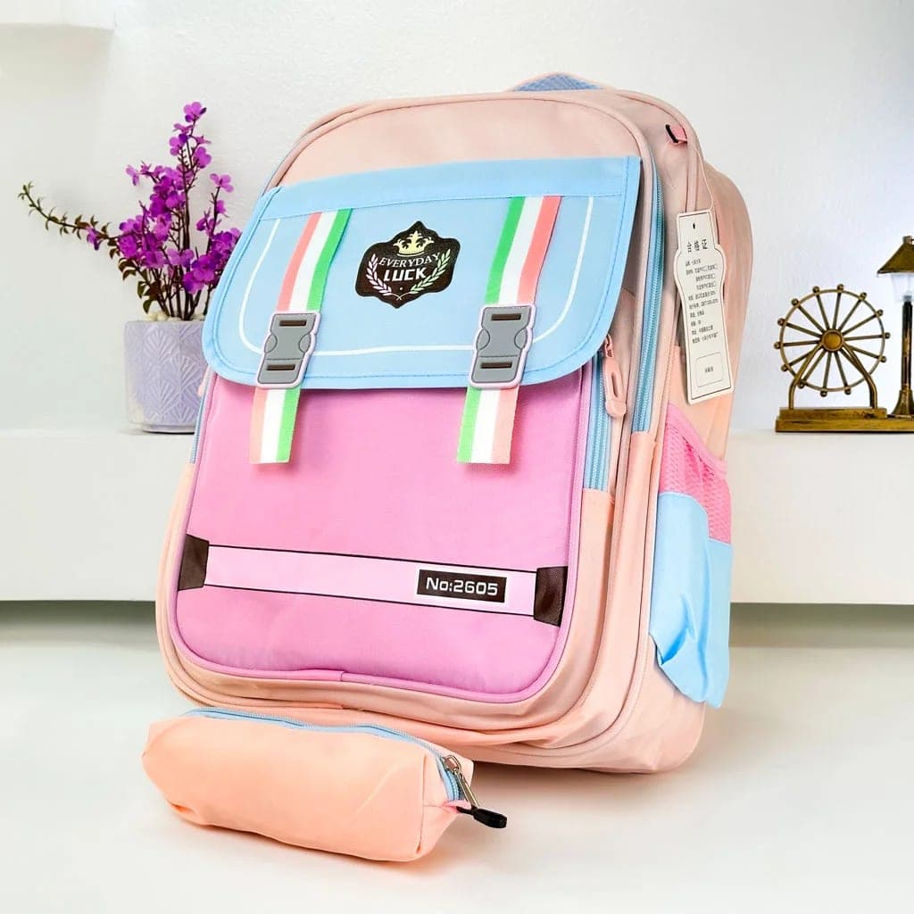 Sac à Dos pour Enfants avec Trousse Assortie 2605 Rose – حقيبة ظهر مدرسية للأطفال مع مقلمة وردي 6