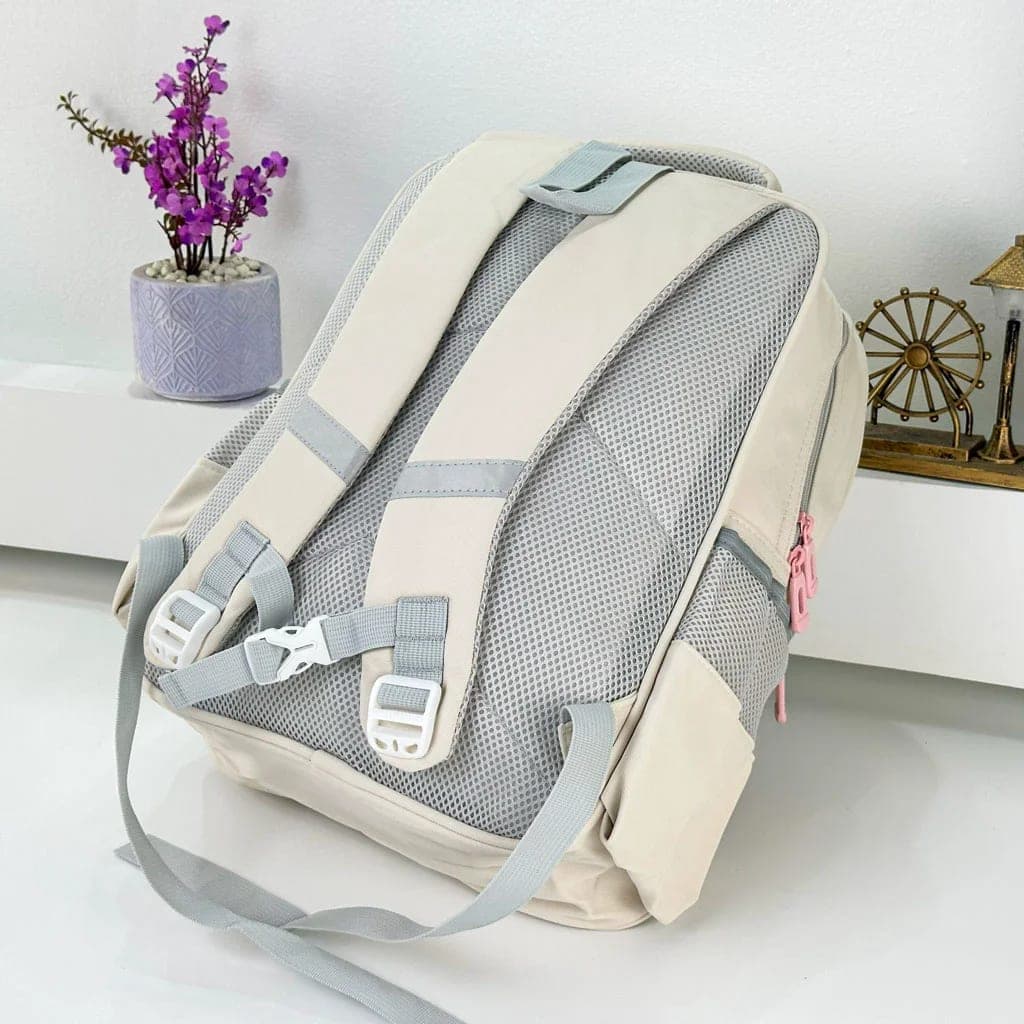 Sac à Dos pour Enfants avec Trousse Assortie KBAG Beige – حقيبة ظهر مدرسية للأطفال مع مقلمة بيج 6