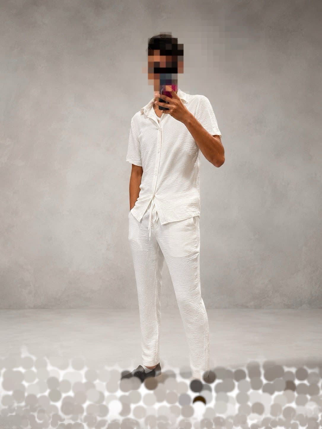 Ensemble homme - blanc & beige  3