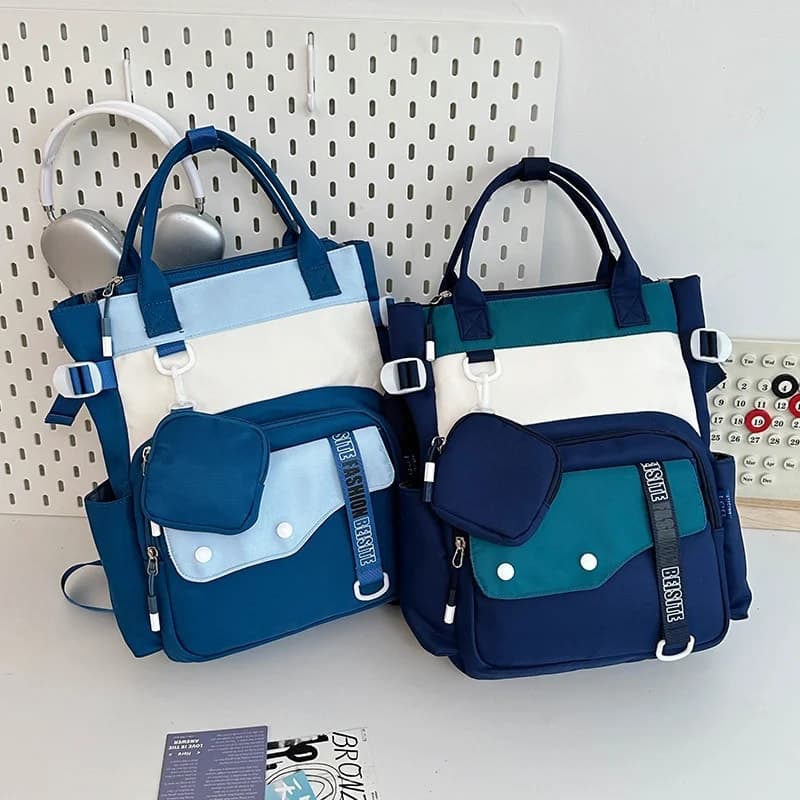 Ensemble de sacs d’école Kawai pour Enfants 2Pcs Avec Pochette Bleu Ciel – محفظة 2 قطع كاواي مع محفظة صغيرة أزرق فاتح 3