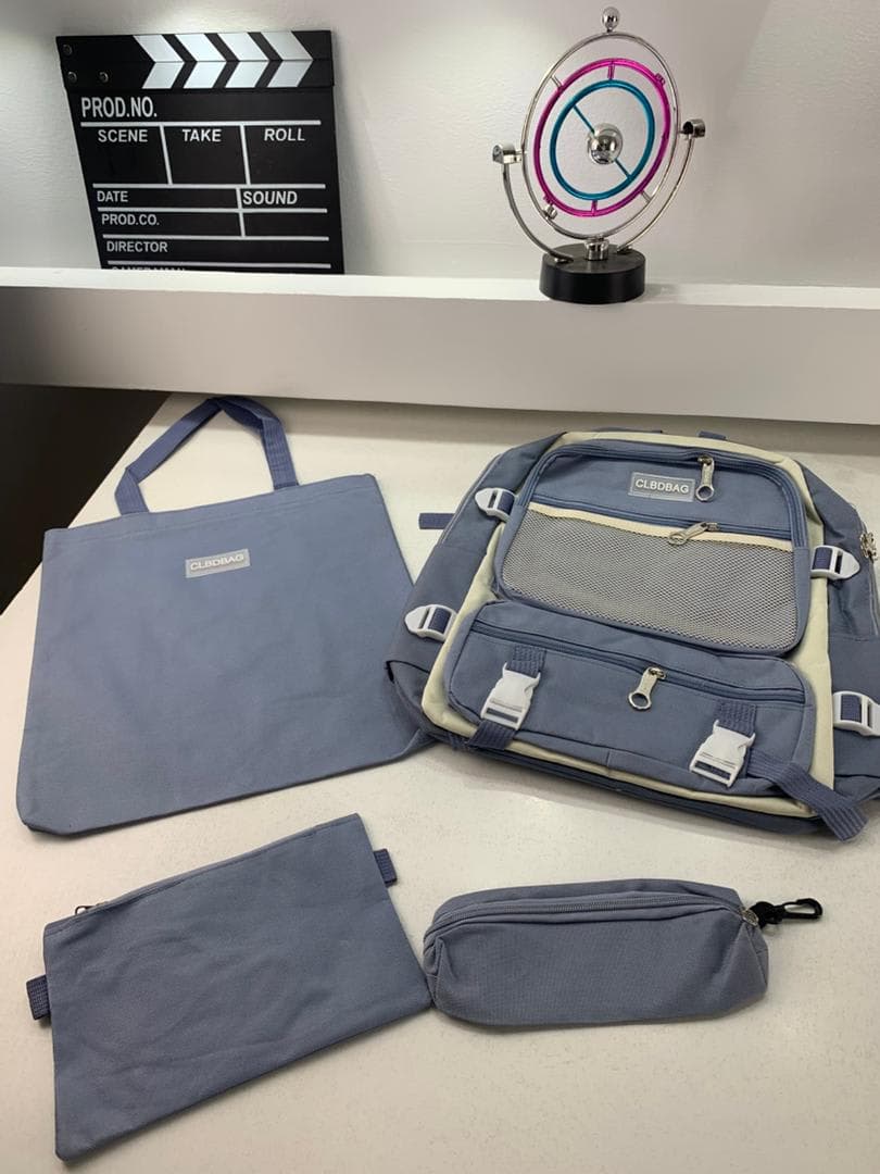 Ensemble de sacs d’école Kawai pour adolescents 4Pcs CLBD V3 Bleu – محفظة 4 قطع كاواي أزرق 5