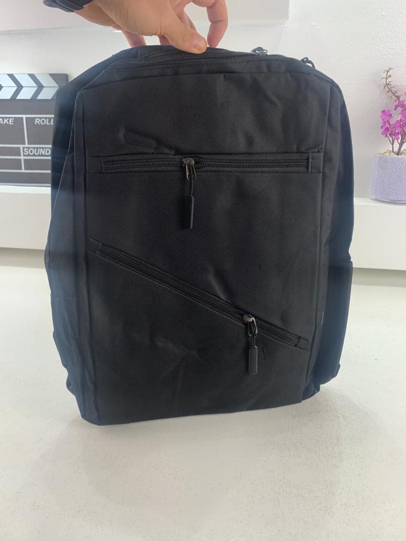 Sac à dos homme avec sac bandoulière et trousse 3en1 noir 127772-5 – محفظة ظهر رجالية 3 قطع أسود 3