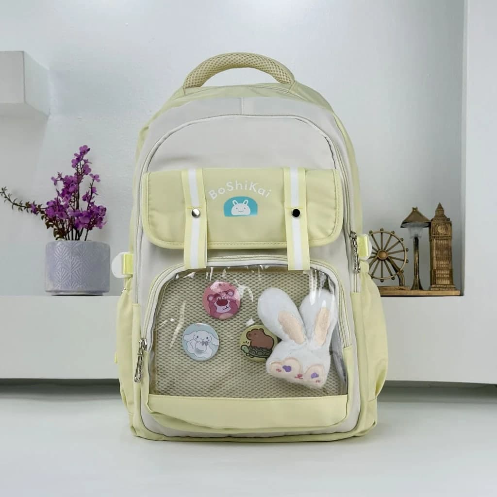 Sac à Dos Scolaire pour Enfants Style Kawaii BoShiKai Jaune – حقيبة ظهر مدرسية للأطفال أصفر 3