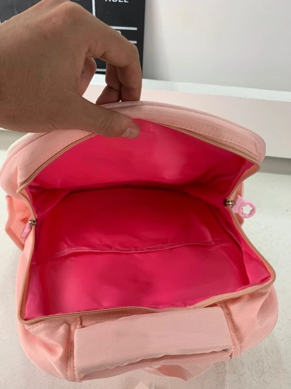 Sac à Dos Enfant Ludique avec Plusieurs Compartiment et un Peluche LM-5122 Rose – حقيبة ظهر للأطفال وردي 5