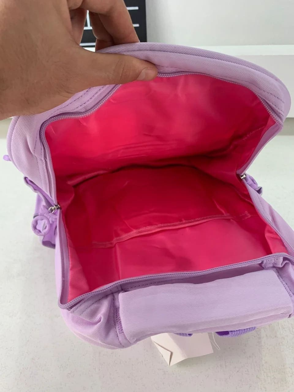 Sac à Dos Enfant Ludique avec Plusieurs Compartiment et un Peluche LM-5122 Mauve – حقيبة ظهر للأطفال بنفسجي 4