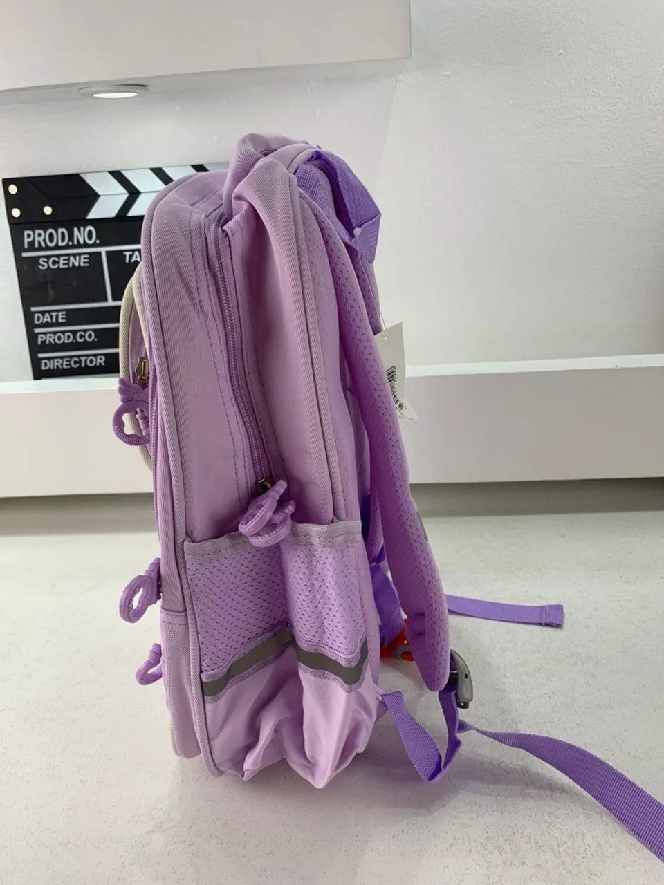 Sac à Dos Enfant Ludique avec Plusieurs Compartiment et un Peluche LM-5122 Mauve – حقيبة ظهر للأطفال بنفسجي 3